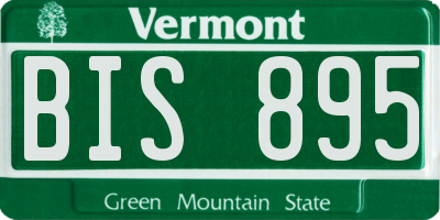 VT license plate BIS895