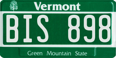 VT license plate BIS898