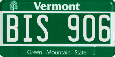 VT license plate BIS906
