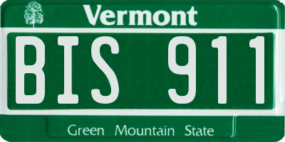 VT license plate BIS911