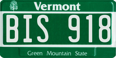 VT license plate BIS918