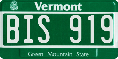 VT license plate BIS919
