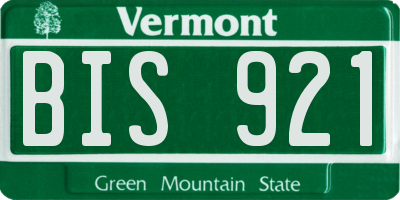 VT license plate BIS921