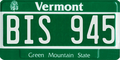 VT license plate BIS945