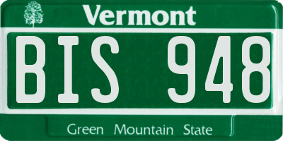 VT license plate BIS948