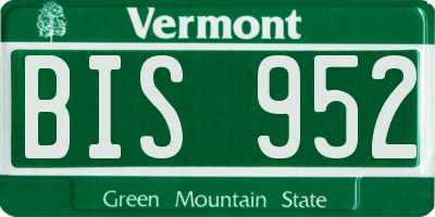 VT license plate BIS952