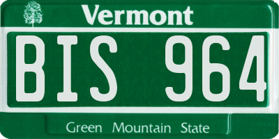 VT license plate BIS964