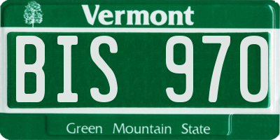 VT license plate BIS970
