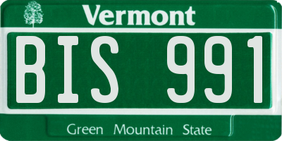 VT license plate BIS991