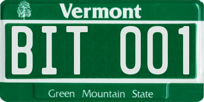 VT license plate BIT001