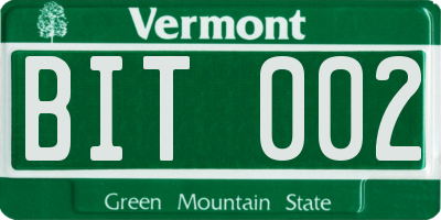 VT license plate BIT002