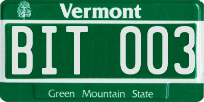 VT license plate BIT003