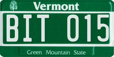 VT license plate BIT015