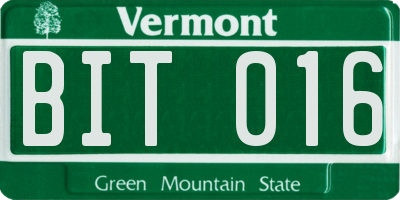 VT license plate BIT016