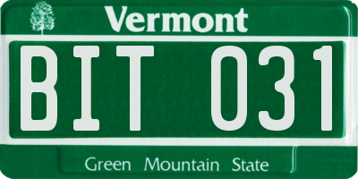 VT license plate BIT031
