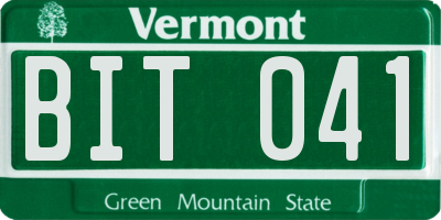 VT license plate BIT041
