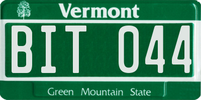 VT license plate BIT044