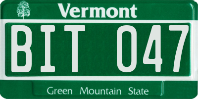 VT license plate BIT047