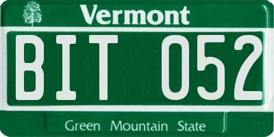 VT license plate BIT052