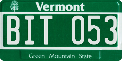 VT license plate BIT053