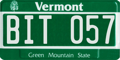 VT license plate BIT057
