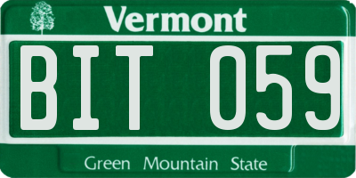 VT license plate BIT059
