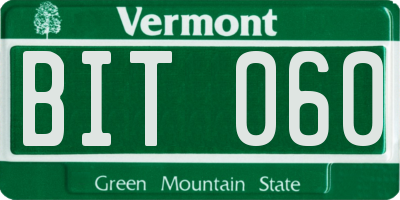 VT license plate BIT060
