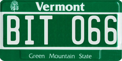 VT license plate BIT066