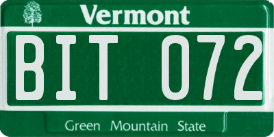 VT license plate BIT072
