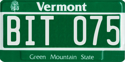 VT license plate BIT075