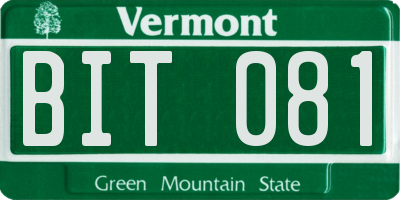 VT license plate BIT081
