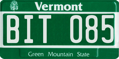 VT license plate BIT085