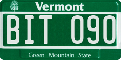 VT license plate BIT090