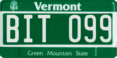 VT license plate BIT099