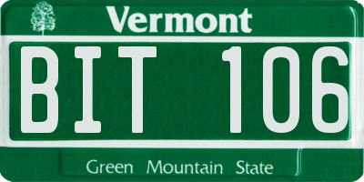 VT license plate BIT106