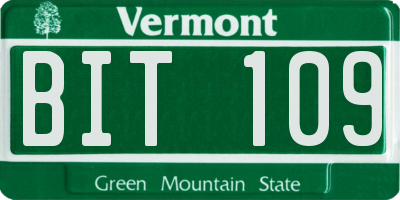 VT license plate BIT109