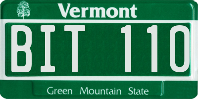 VT license plate BIT110