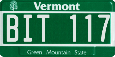 VT license plate BIT117