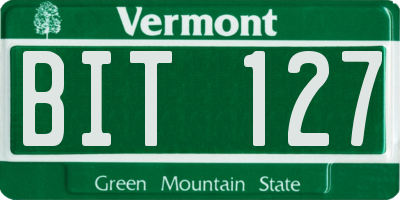 VT license plate BIT127