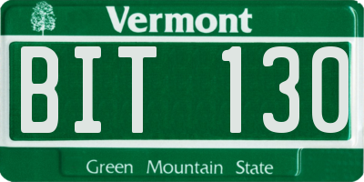 VT license plate BIT130