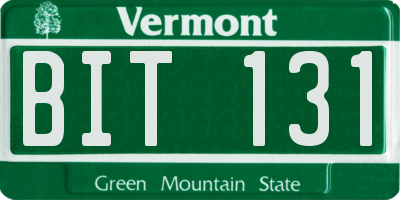 VT license plate BIT131