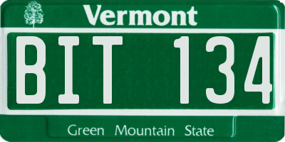 VT license plate BIT134