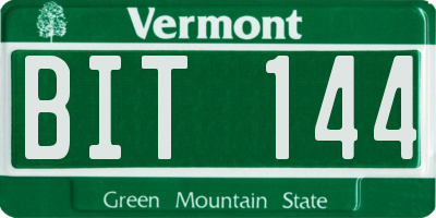 VT license plate BIT144