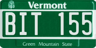 VT license plate BIT155