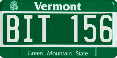 VT license plate BIT156