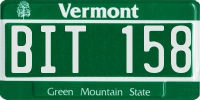 VT license plate BIT158