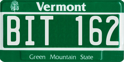 VT license plate BIT162