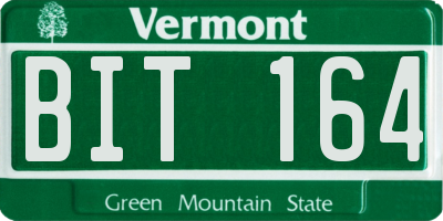 VT license plate BIT164