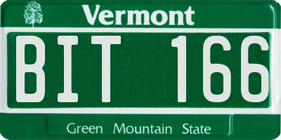 VT license plate BIT166