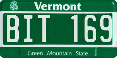 VT license plate BIT169